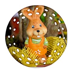 Easter Hare Easter Bunny Round Filigree Ornament (two Sides) by Nexatart