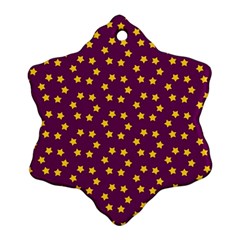 Star Christmas Red Yellow Snowflake Ornament (two Sides) by Nexatart