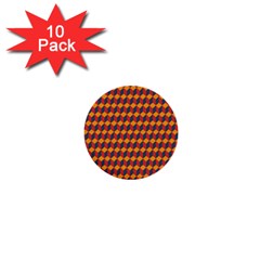 Geometric Plaid Red Orange 1  Mini Buttons (10 Pack)  by Alisyart