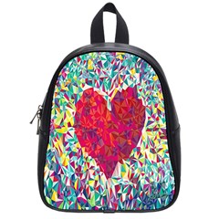 Geometric Heart Diamonds Love Valentine Triangle Color School Bags (small)  by Alisyart