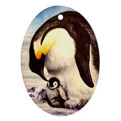 Emperor Penguin Ornament (oval) by ArtByThree