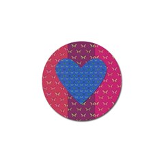 Butterfly Heart Pattern Golf Ball Marker by Nexatart