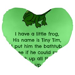 Little Frog Poem Large 19  Premium Flano Heart Shape Cushions by athenastemple