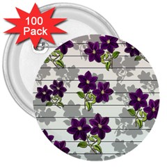 Purple Vintage Flowers 3  Buttons (100 Pack)  by Valentinaart