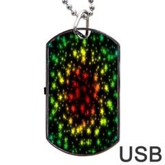 Star Christmas Curtain Abstract Dog Tag Usb Flash (two Sides) by Nexatart