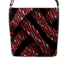 Weave And Knit Pattern Seamless Flap Messenger Bag (l)  by Nexatart
