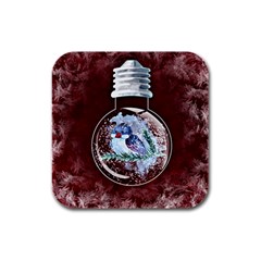 Winter Snow Ball Snow Cold Fun Rubber Square Coaster (4 Pack)  by Nexatart