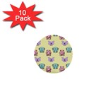 Animals Pastel Children Colorful 1  Mini Buttons (10 pack)  Front