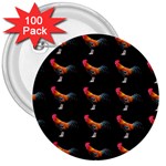 Background Pattern Chicken Fowl 3  Buttons (100 pack)  Front