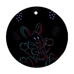 Easter Bunny Hare Rabbit Animal Round Ornament (two Sides) by Amaryn4rt