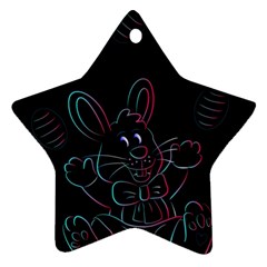 Easter Bunny Hare Rabbit Animal Star Ornament (two Sides) by Amaryn4rt
