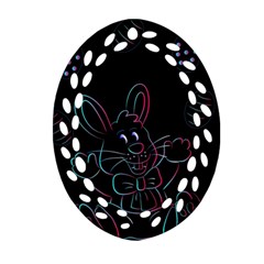Easter Bunny Hare Rabbit Animal Oval Filigree Ornament (two Sides) by Amaryn4rt
