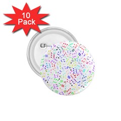 Prismatic Musical Heart Love Notes Rainbow 1 75  Buttons (10 Pack) by Alisyart
