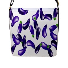 Vegetables Eggplant Purple Flap Messenger Bag (l)  by Alisyart