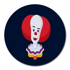 Clown Face Red Yellow Feat Mask Kids Round Mousepads by Alisyart