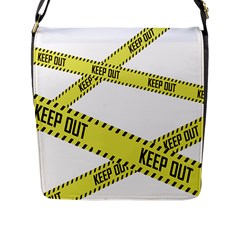 Keep Out Police Line Yellow Cross Entry Flap Messenger Bag (l)  by Alisyart