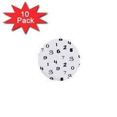 Number Black 1  Mini Buttons (10 Pack)  by Alisyart