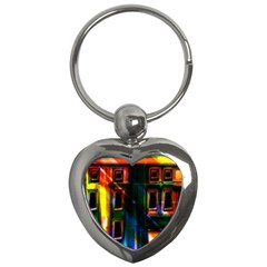 Architecture City Homes Window Key Chains (heart)  by Amaryn4rt