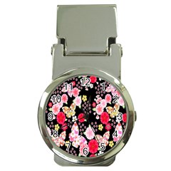 Flower Arrangements Season Rose Butterfly Floral Pink Red Yellow Money Clip Watches by Alisyart