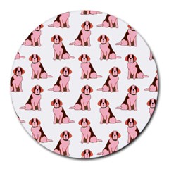 Dog Animal Pattern Round Mousepads by Amaryn4rt