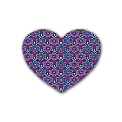 African Fabric Flower Purple Heart Coaster (4 Pack)  by Alisyart