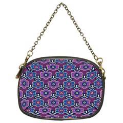 African Fabric Flower Purple Chain Purses (two Sides)  by Alisyart