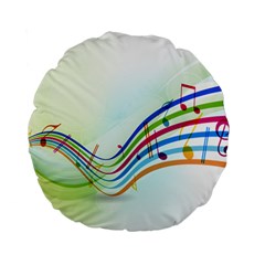 Color Musical Note Waves Standard 15  Premium Round Cushions by Alisyart