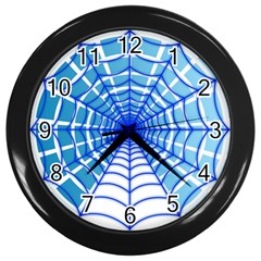 Cobweb Network Points Lines Wall Clocks (black) by Amaryn4rt