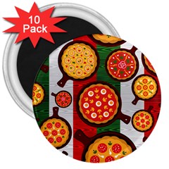 Pizza Italia Beef Flag 3  Magnets (10 Pack)  by Alisyart