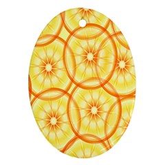 Lemons Orange Lime Circle Star Yellow Oval Ornament (two Sides) by Alisyart