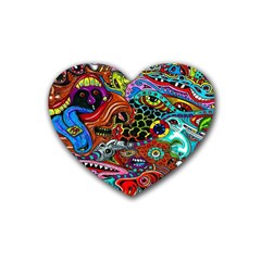 Vector Art Pattern Rubber Coaster (heart)  by Amaryn4rt