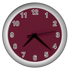 Camouflage Seamless Texture Maps Red Beret Cloth Wall Clocks (silver)  by Alisyart