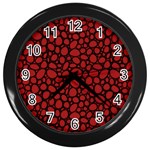 Tile Circles Large Red Stone Wall Clocks (Black) Front