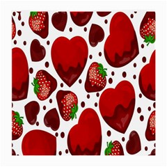 Strawberry Hearts Cocolate Love Valentine Pink Fruit Red Medium Glasses Cloth by Alisyart