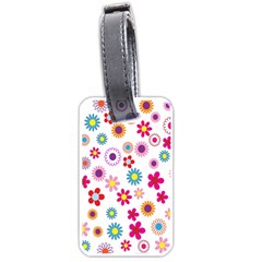 Colorful Floral Flowers Pattern Luggage Tags (two Sides) by Simbadda