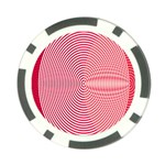 Circle Line Red Pink White Wave Poker Chip Card Guard Front