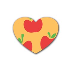 Apple Fruit Red Orange Heart Coaster (4 Pack)  by Alisyart