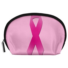 Pink Breast Cancer Symptoms Sign Accessory Pouches (large)  by Alisyart