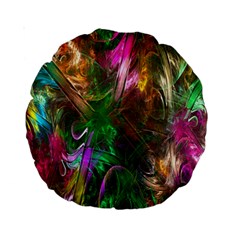 Fractal Texture Abstract Messy Light Color Swirl Bright Standard 15  Premium Round Cushions by Simbadda