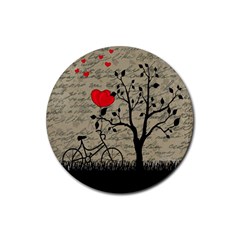 Love Letter Rubber Coaster (round)  by Valentinaart