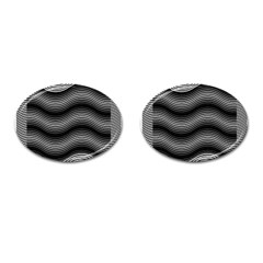 Two Layers Consisting Of Curves With Identical Inclination Patterns Cufflinks (oval) by Simbadda