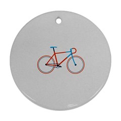 Bicycle Sports Drawing Minimalism Round Ornament (two Sides) by Simbadda