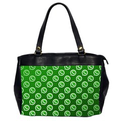 Whatsapp Logo Pattern Office Handbags (2 Sides)  by Simbadda
