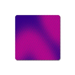 Retro Halftone Pink On Blue Square Magnet by Simbadda