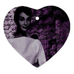 Audrey Hepburn Ornament (heart) by Valentinaart