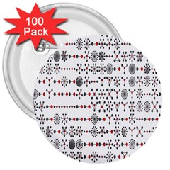 Bioplex Random Kimia Circle Grey Red 3  Buttons (100 Pack)  by Alisyart