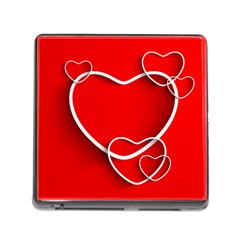 Heart Love Valentines Day Red Memory Card Reader (square) by Alisyart