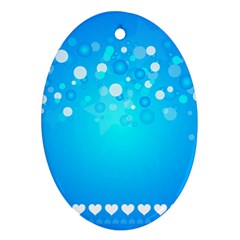 Blue Dot Star Oval Ornament (two Sides) by Simbadda