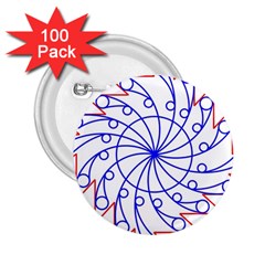 Line  Red Blue Circle 2 25  Buttons (100 Pack)  by Alisyart