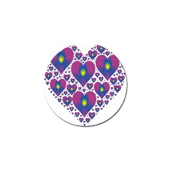 Heart Love Valentine Purple Gold Golf Ball Marker by Alisyart